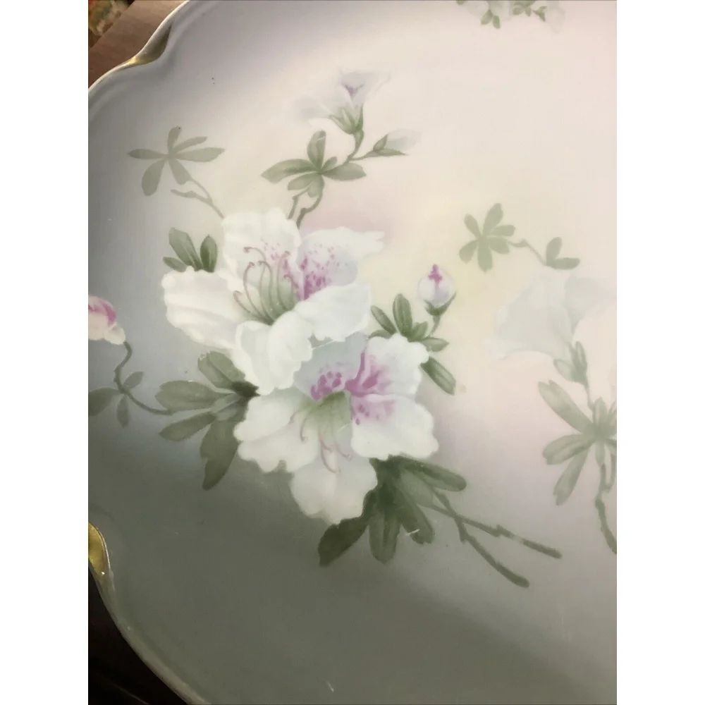 Antique Plater J. C. Louise Bavaria Gold Trim Floral 12”